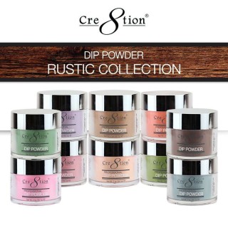 Cre8tion ACRYLIC-DIPPING POWDER, Rustic Collection, 1.7oz, Full line of 45 colors (from RC01 to RC45) 